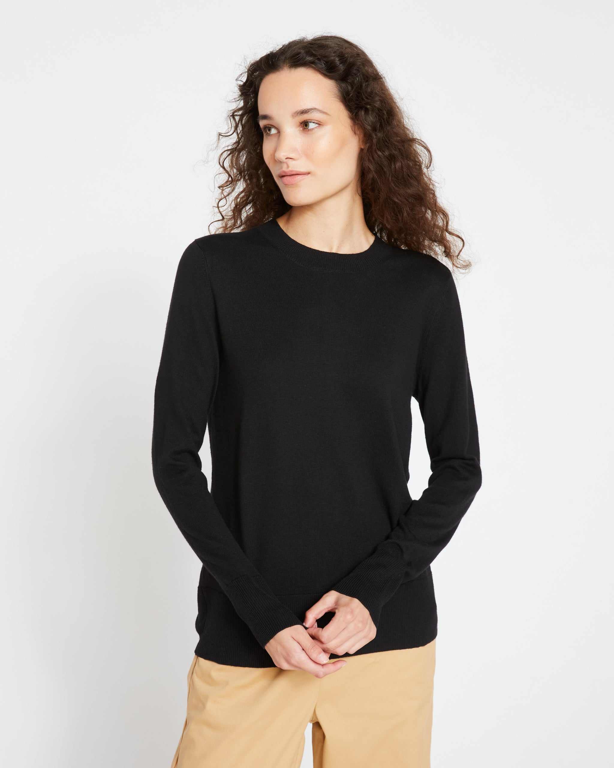 Chloe Crew Neck Sweater - Black | Universal Standard