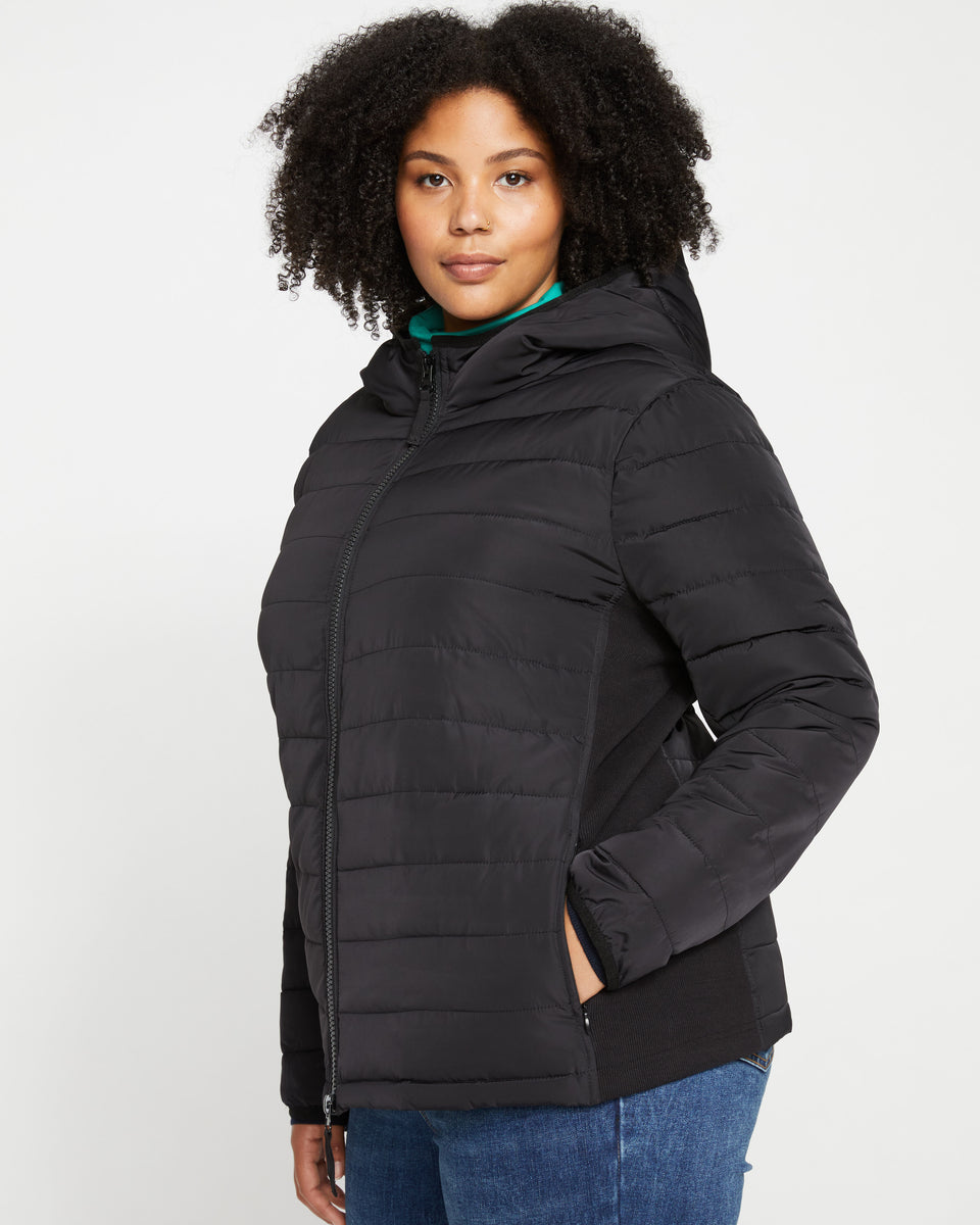 Comfort Panel Light Down Jacket - Black Zoom image 2