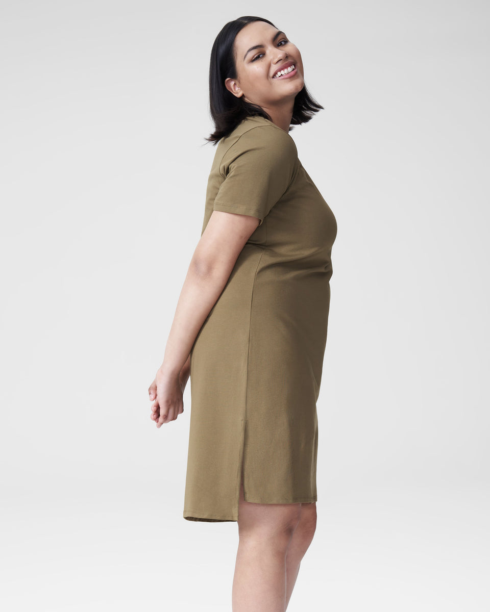 Tesino Washed Jersey Dress - Olive