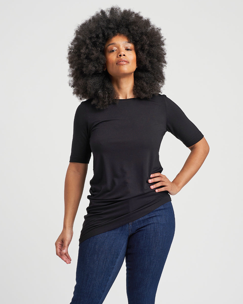 Liquid Jersey Genevette Top - Black Zoom image 0