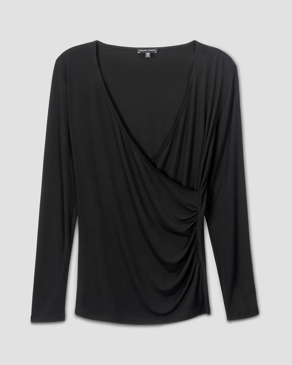 Liquid Jersey Two-Way Long Sleeve Cross Top - Black - image 1