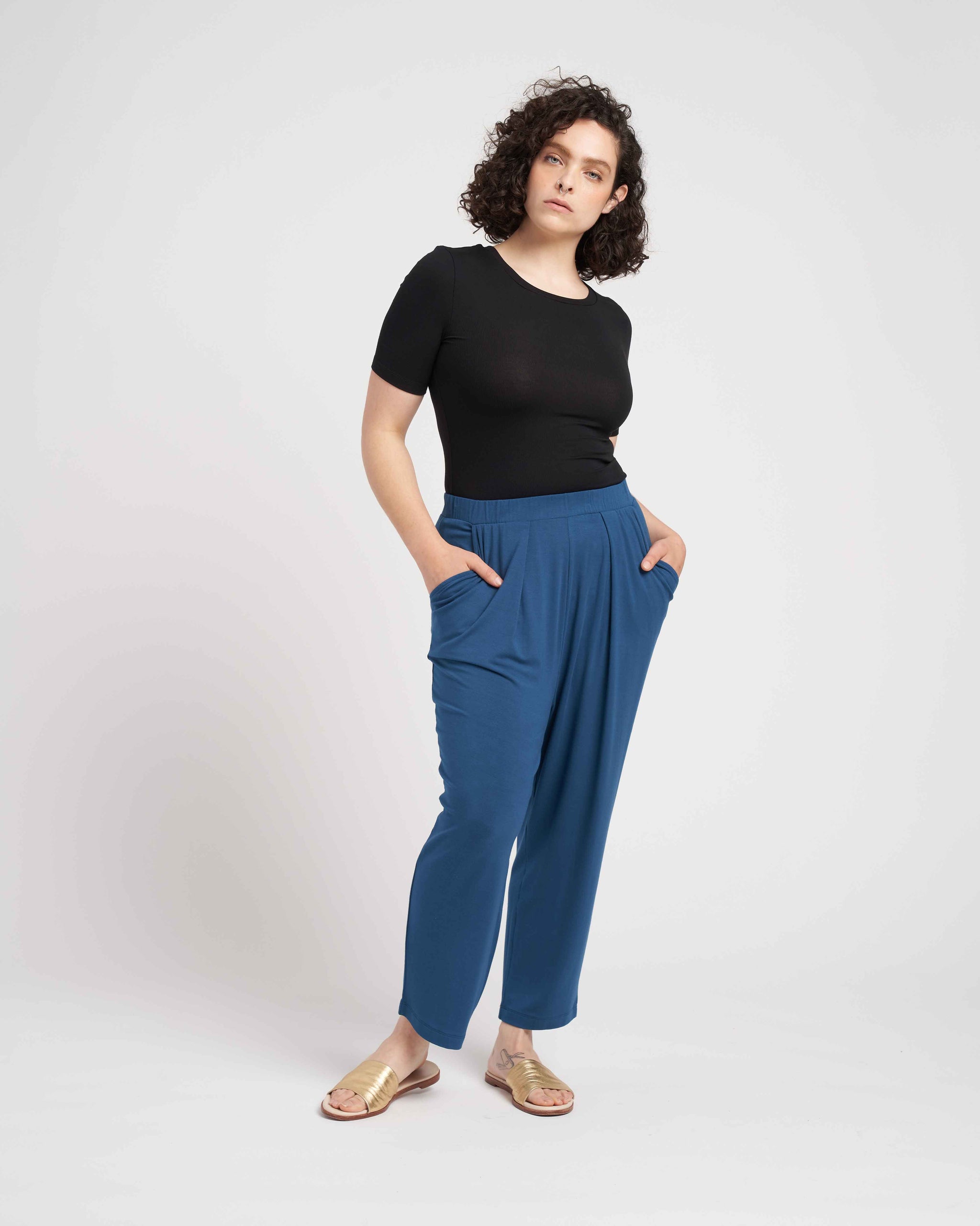 Lucy Relaxed Jersey Pants - True Blue | Universal Standard