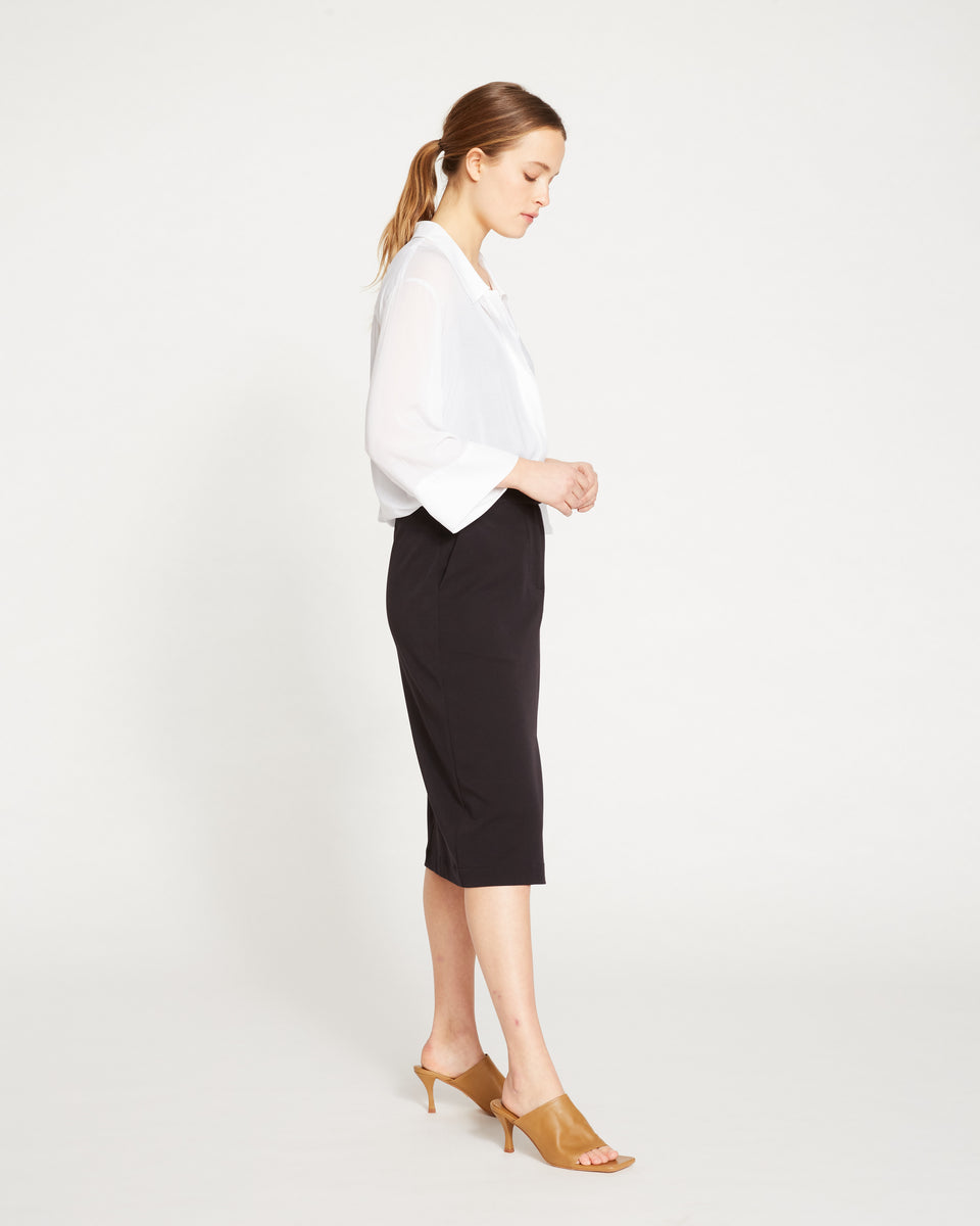 Devon Twill Skirt - Black Zoom image 2