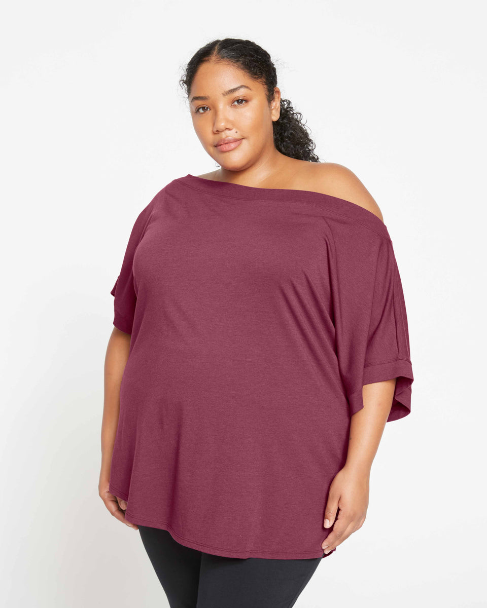 Dolci Short Sleeve Top - Plum Zoom image 1