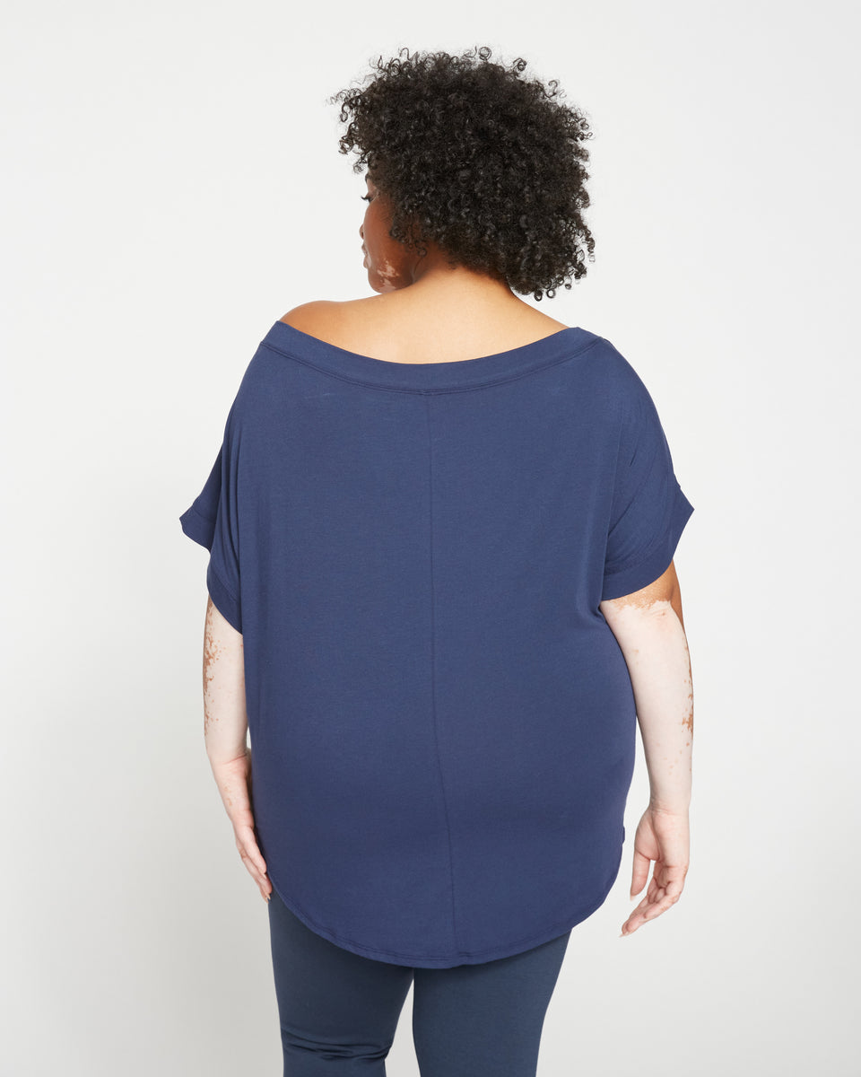 Dolci Short Sleeve Top - Navy Zoom image 3