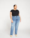 Donna High Rise Curve Straight Leg Jeans 32 Inch - Distressed Indigo thumbnail 5