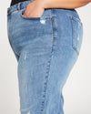 Donna High Rise Curve Straight Leg Jeans 32 Inch - Distressed Indigo thumbnail 6