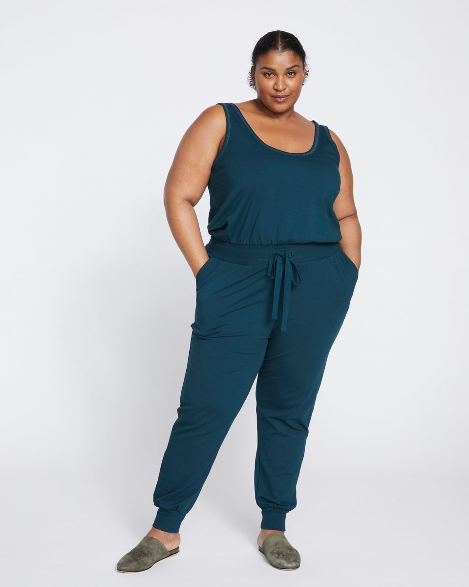 Superfine French Terry Jumpsuit - Deep Sea Zoom image 0