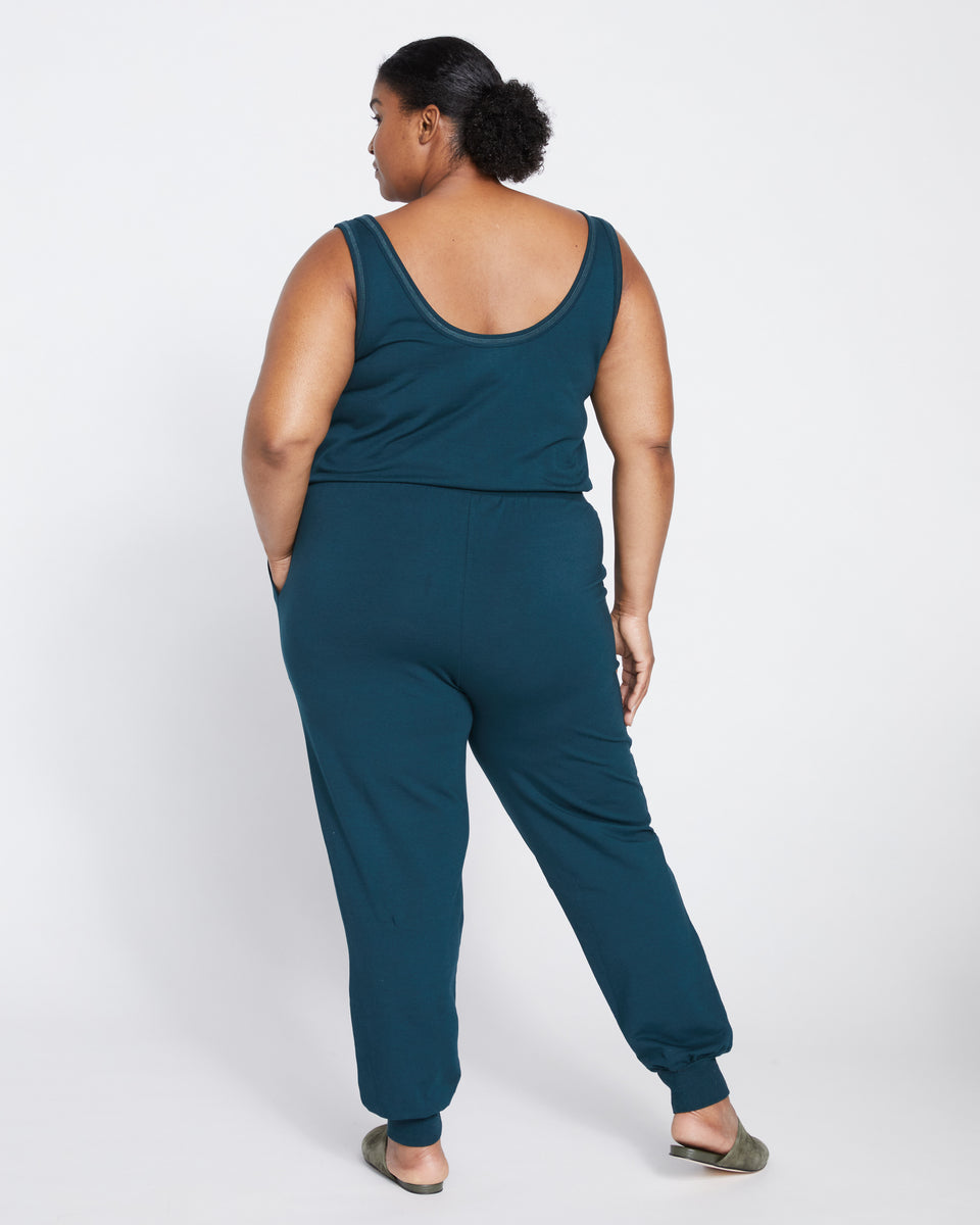 Superfine French Terry Jumpsuit - Deep Sea Zoom image 3