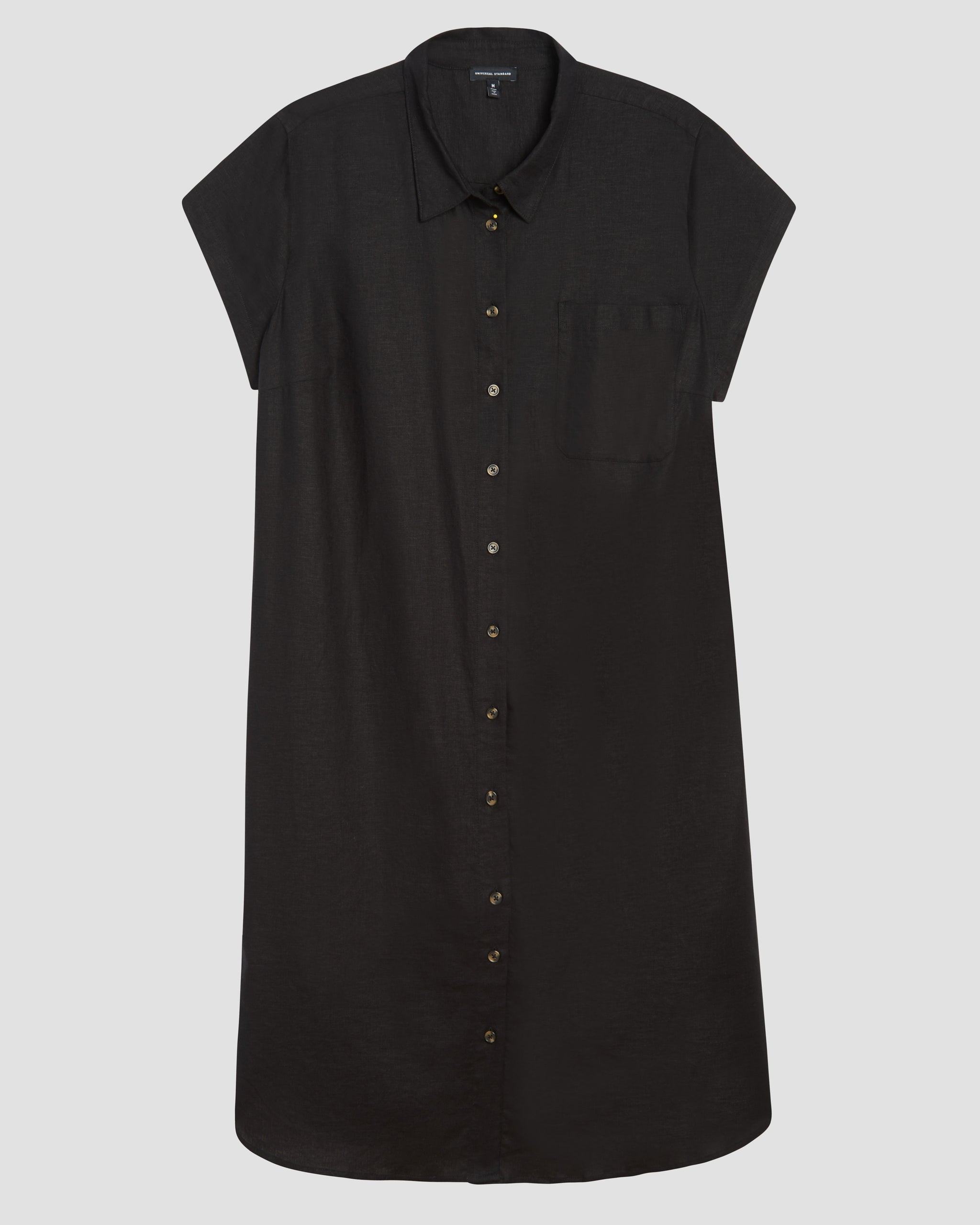 Dune Linen Shirtdress - Black Zoom image 1