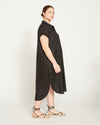 Dune Linen Shirtdress - Black thumbnail 4