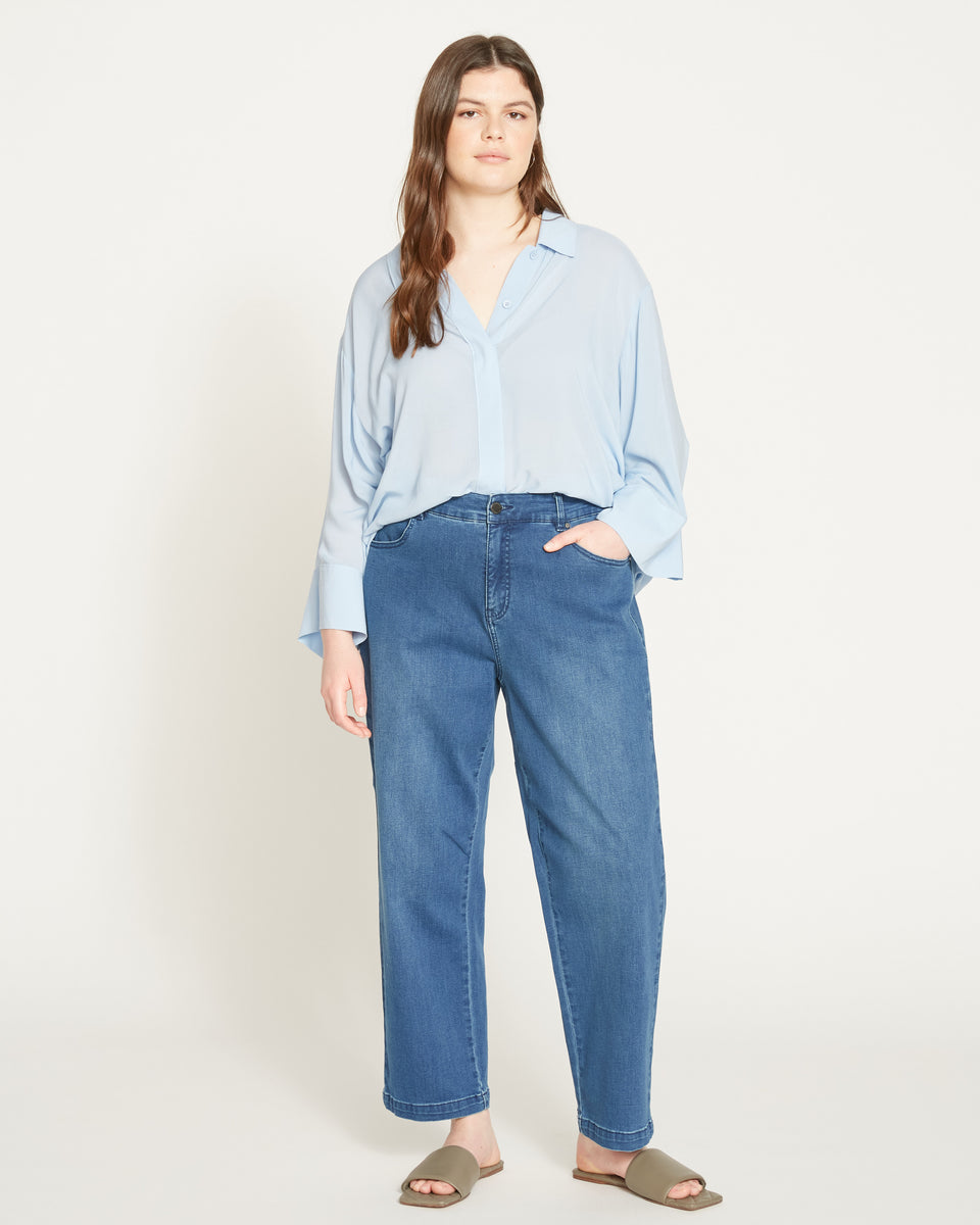 Elastic Waist Weekend Jeans - True Blue Zoom image 0