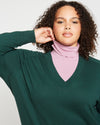 Eco Relaxed Core V Neck Sweater - Heather Forest thumbnail 0
