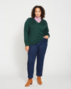 Eco Relaxed Core V Neck Sweater - Heather Forest thumbnail 1