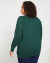 Eco Relaxed Core V Neck Sweater - Heather Forest thumbnail 3