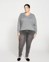 Eco Relaxed Core V Neck Sweater - Heather Slate thumbnail 1