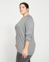 Eco Relaxed Core V Neck Sweater - Heather Slate thumbnail 2