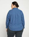 Elbe Popover Stretch Poplin Shirt Classic Fit - Bleu Scolaire thumbnail 3