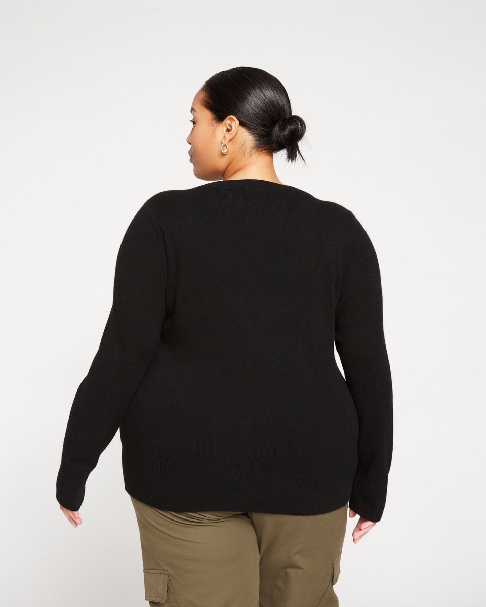 Pure Cashmere Crew Neck Sweater - Black Zoom image 4