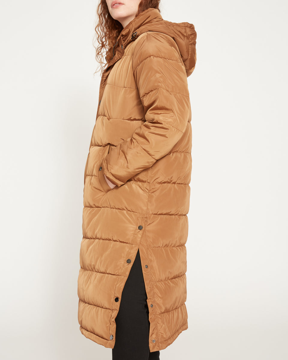 Everest Long Hooded Puffer - Caramel Zoom image 0