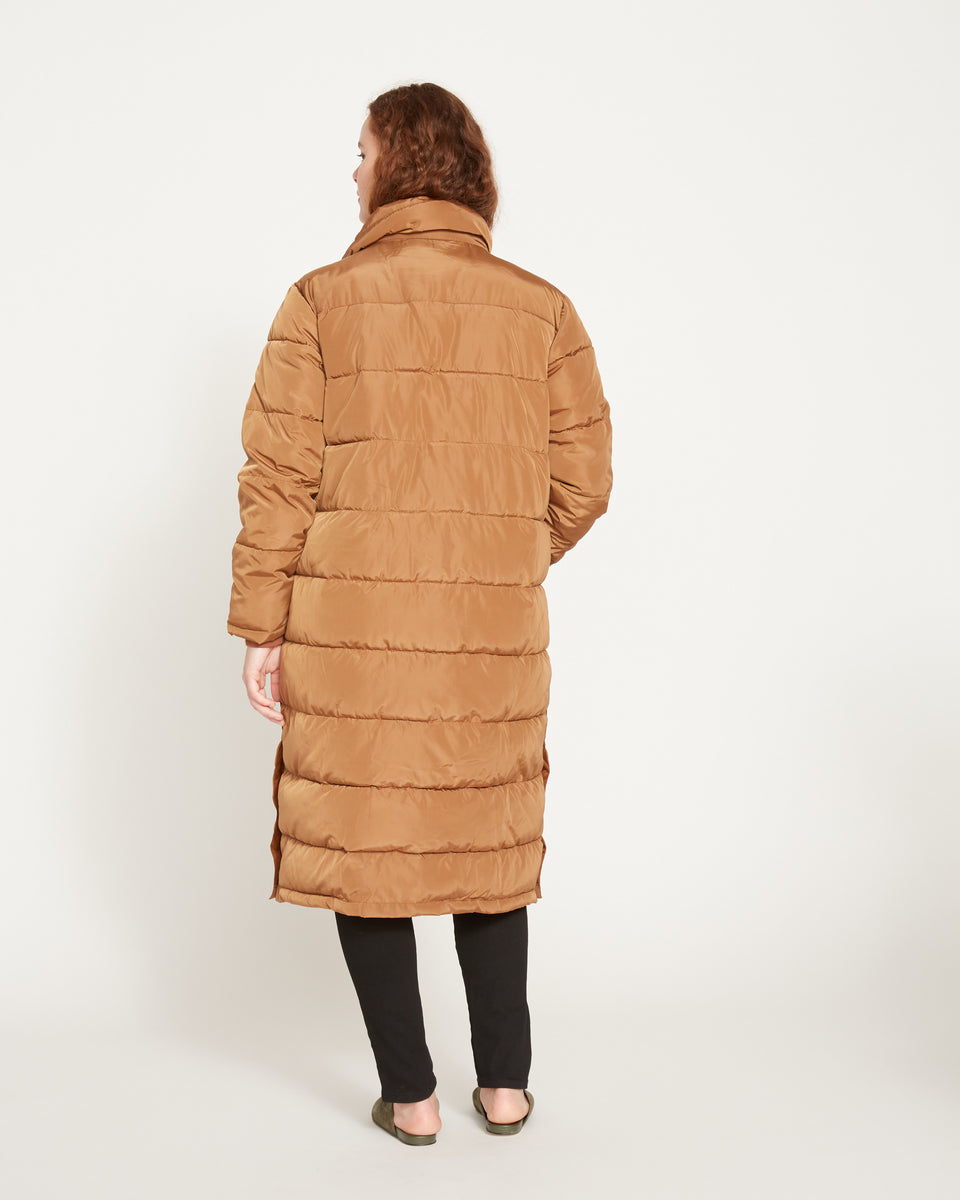 Everest Long Hooded Puffer - Caramel Zoom image 3