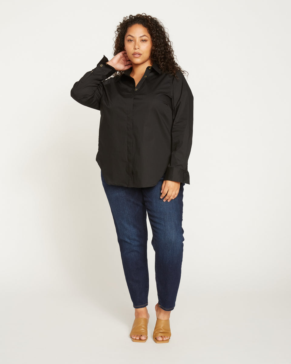 Elbe Stretch Poplin Shirt Classic Fit - Black Zoom image 3