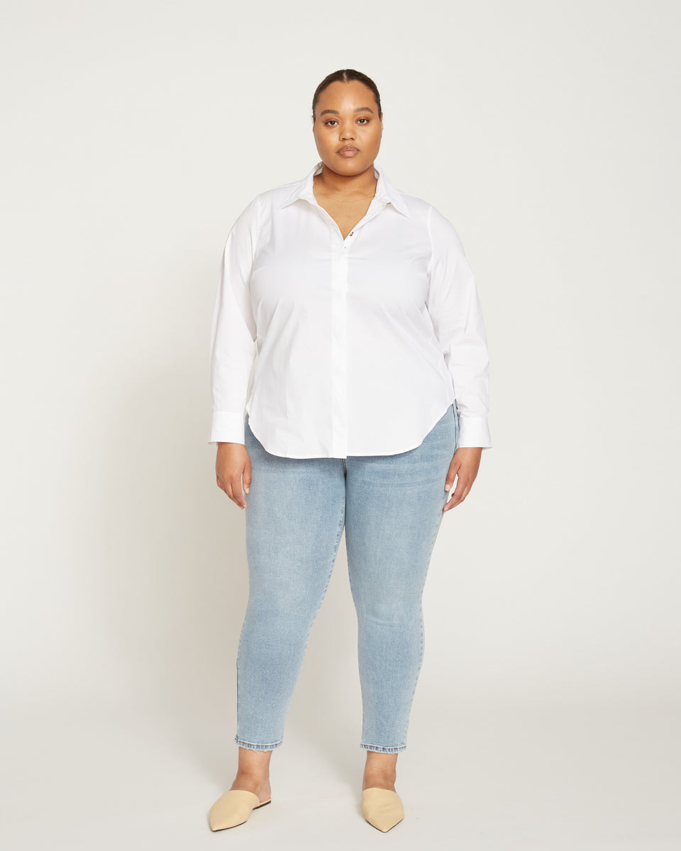 Elbe Stretch Poplin Shirt Classic Fit - White Zoom image 8