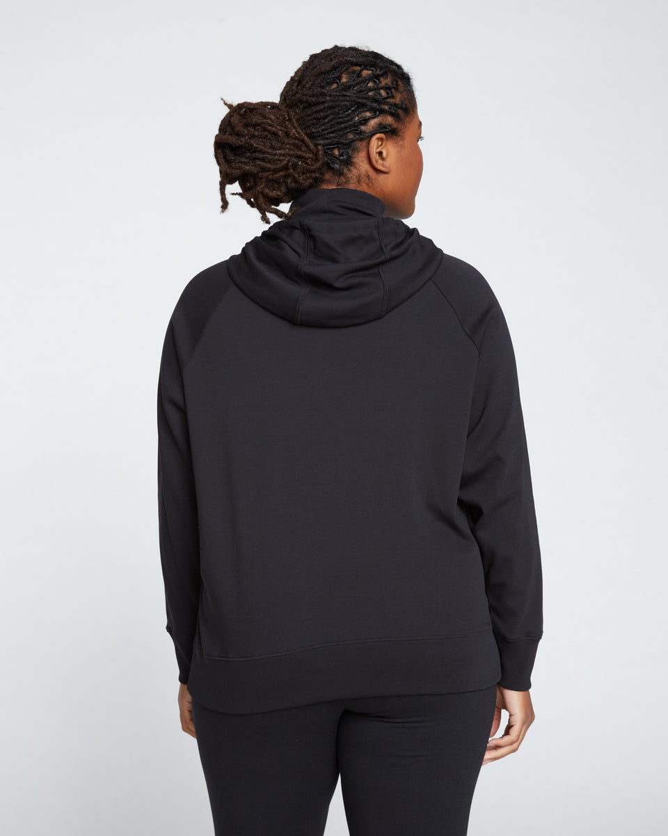 Fallon Funnel Neck Hoodie - Black Zoom image 3