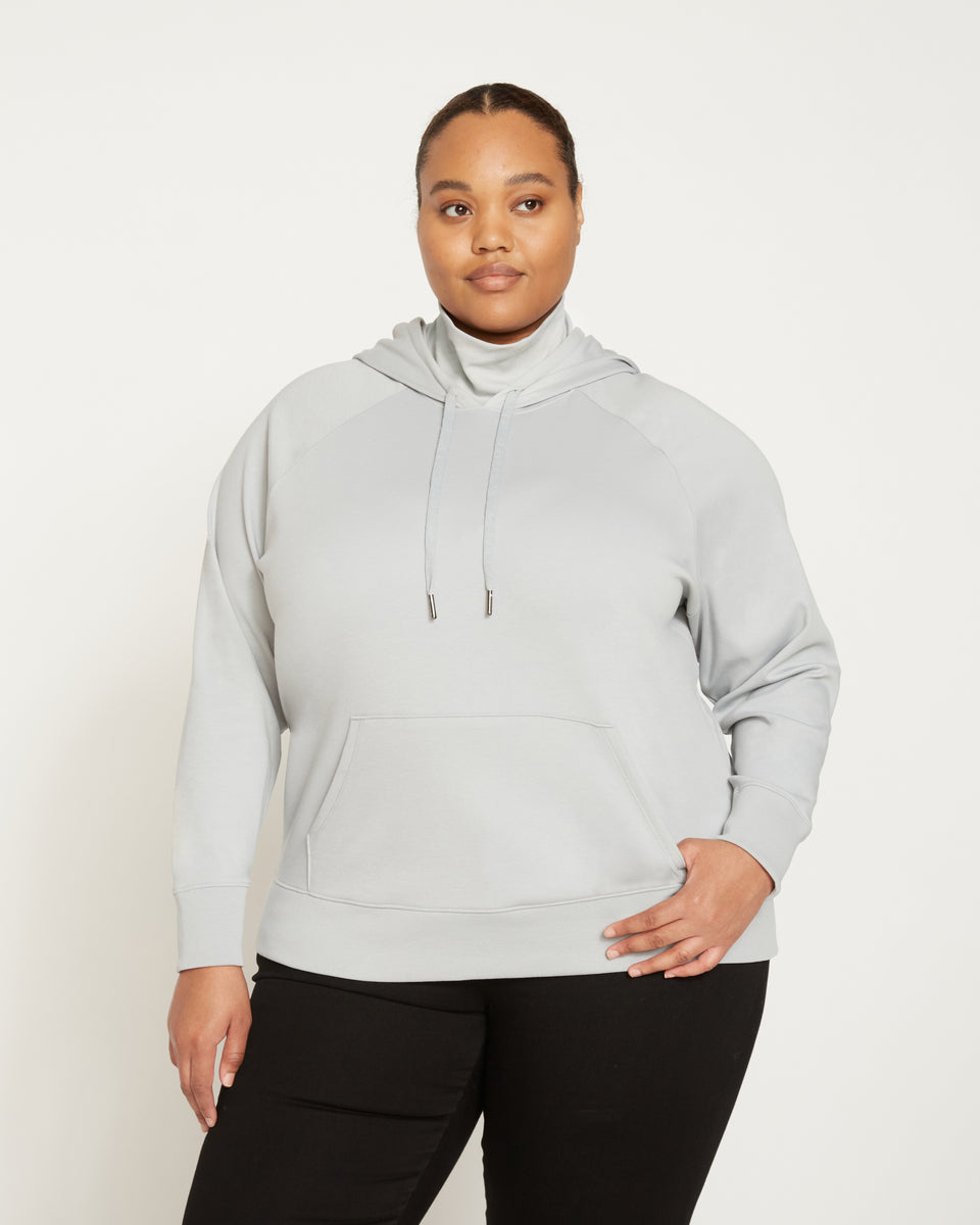 Fallon Funnel Neck Hoodie - Grey Sky Zoom image 0