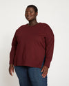 Classic Light Terry Open Side Sweatshirt - Black Cherry thumbnail 1