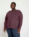 Classic Light Terry Open Side Sweatshirt - Faded Plum thumbnail 0