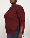 Classic Light Terry Open Side Sweatshirt - Black Cherry thumbnail 0