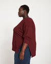 Classic Light Terry Open Side Sweatshirt - Black Cherry thumbnail 3