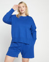 Classic Light Terry Open Side Sweatshirt - Lapis thumbnail 0