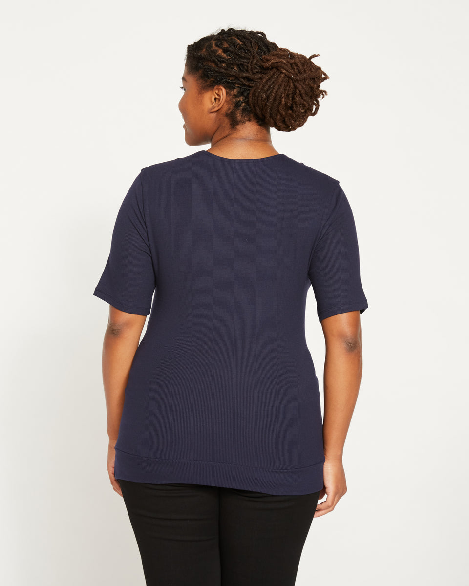 Form Rib Wrap Top - Midnight Zoom image 3