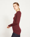 Foundation Long Sleeve Crew Neck Tee - Black Cherry thumbnail 3