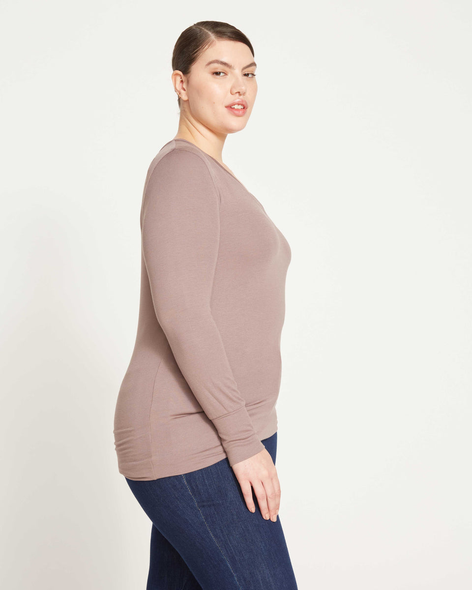 Foundation Long Sleeve V-Neck Tee - Nutmeg Zoom image 3