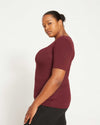 Foundation Short Sleeve Square Neck Tee - Black Cherry thumbnail 3