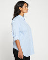 Elbe Stretch Poplin Shirt Classic Fit - Blue/White Stripe thumbnail 8