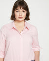 Elbe Stretch Poplin Shirt Classic Fit - Pink/White Stripe thumbnail 1