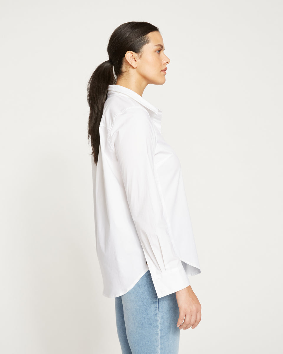 Elbe Stretch Poplin Shirt Classic Fit - White Zoom image 5