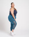 Gabby Cropped Mesh Legging - Deep Teal thumbnail 2