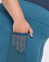 Gabby Cropped Mesh Legging - Deep Teal thumbnail 1