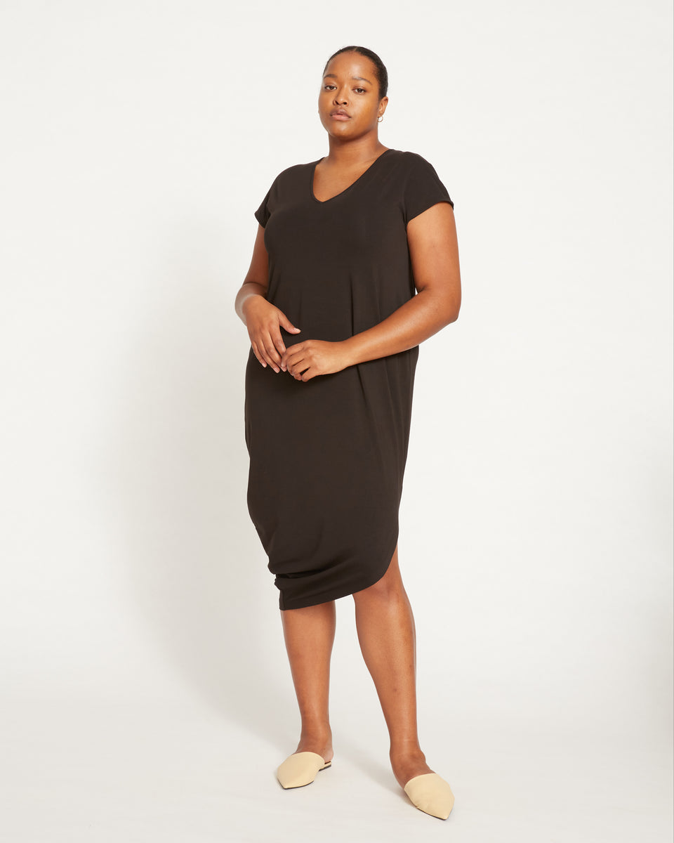 Iconic Geneva V-Neck Dress - Black Zoom image 0