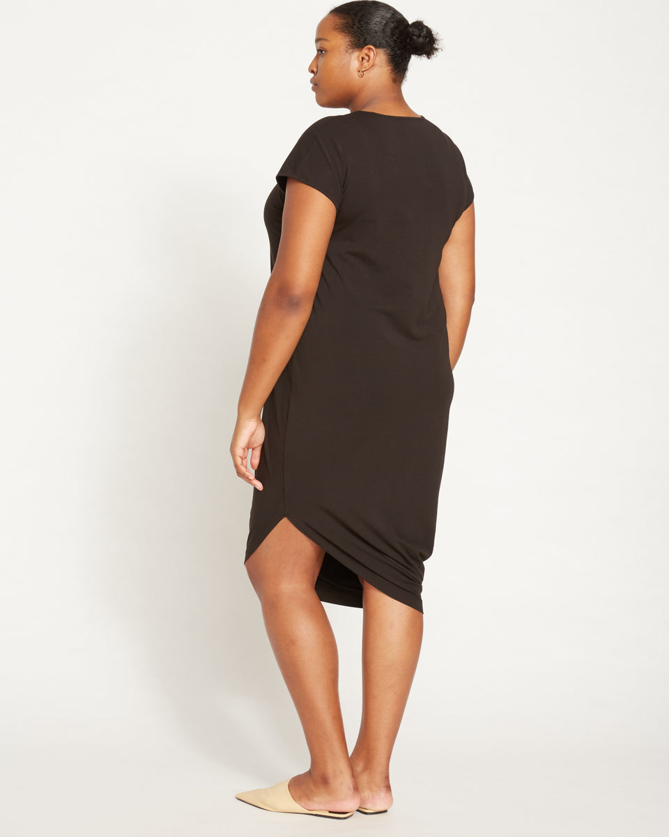 Iconic Geneva V-Neck Dress - Black Zoom image 5