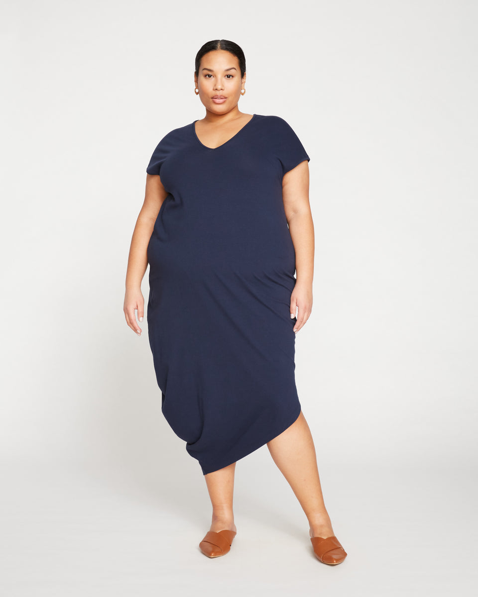 Iconic Geneva V-Neck Dress - Navy Zoom image 6