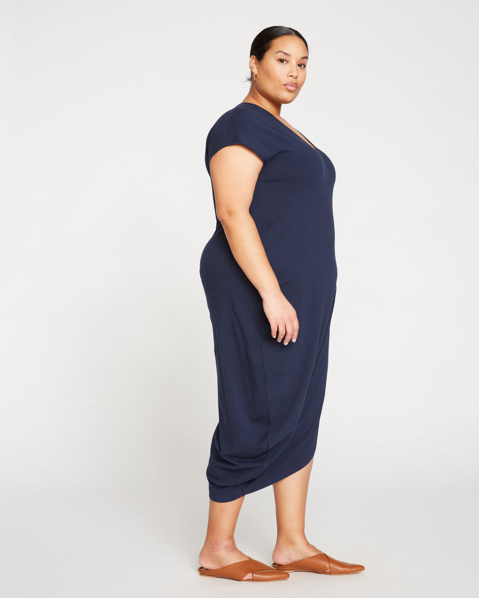 Iconic Geneva V-Neck Dress - Navy Zoom image 2