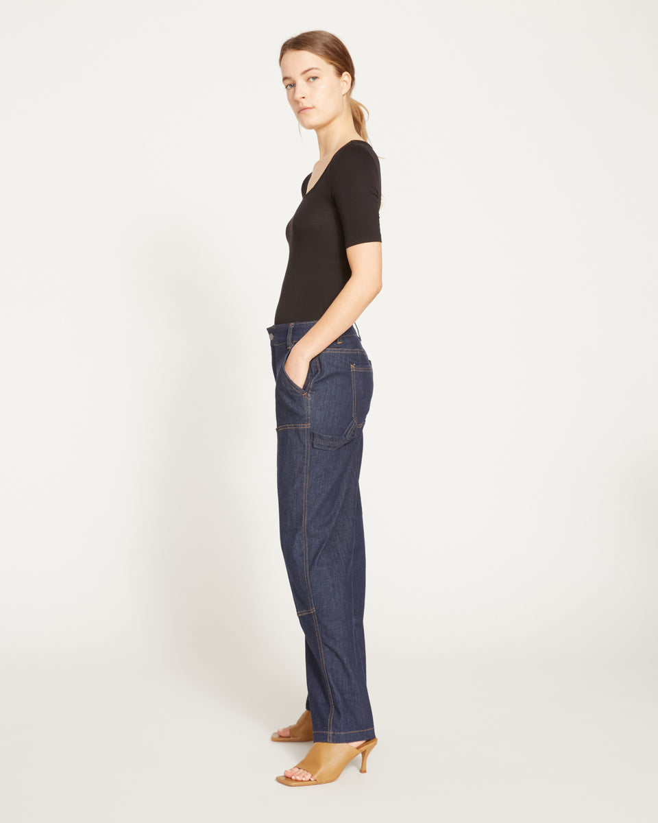 Gwen High Rise Carpenter Jeans - Dark Indigo Zoom image 2