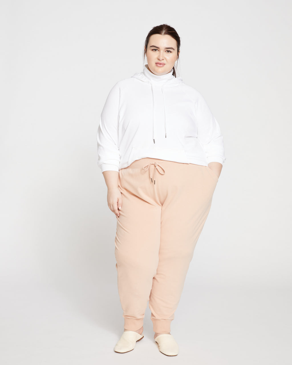 Peachy Terry Drawstring Jogger - Mahogany Rose - image 0