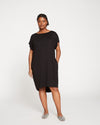 Helen Liquid Jersey Shift Dress - Black thumbnail 0